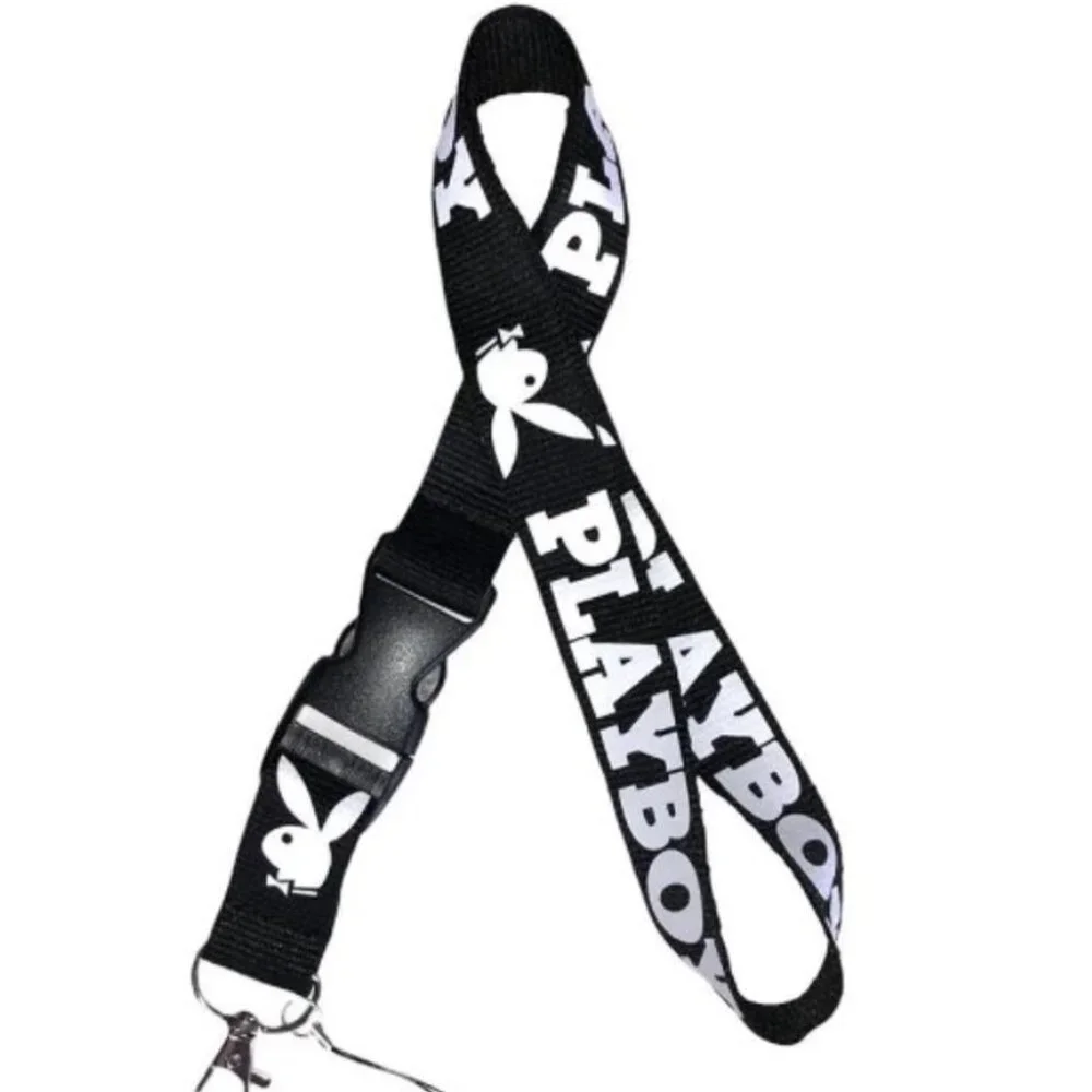 Playboy Bunny Black Lanyard Keychain ID Holder 2 Pack Quick Release